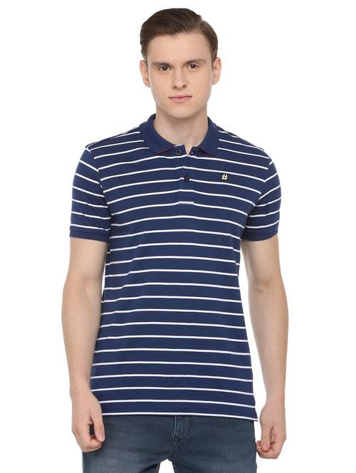 blue striped polo t-shirt - 16215617 - Very Small Image - 1