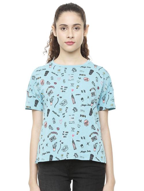 round neck printed top - 16215681 - Very Small Image - 1