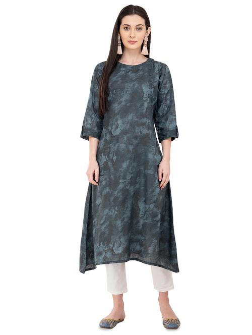 abstract printed a-line kurta - 16216264 - Very Small Image - 1
