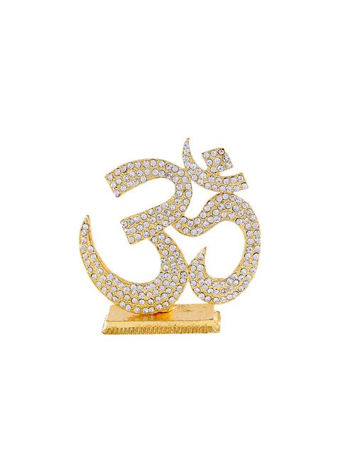 gold plated om symbol car dashboard god idol statue hindu figurine showpiece and home decor gift . - 16216303 - Very Small Image - 1