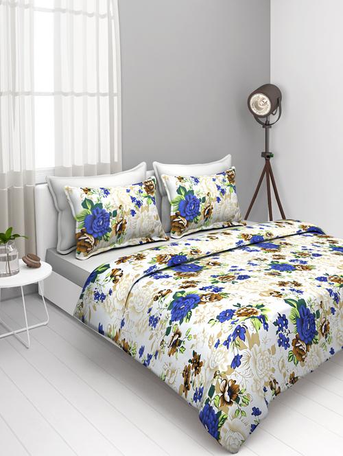 double bed polycotton bedsheet with 2 pillow covers - 16216457 - Very Small Image - 1