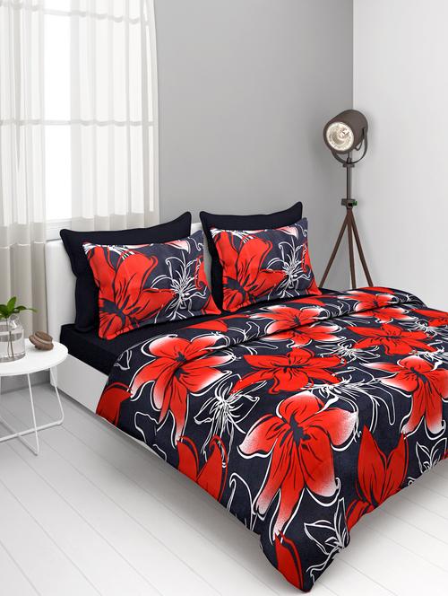 double bed polycotton bedsheet with 2 pillow covers - 16216458 - Very Small Image - 1