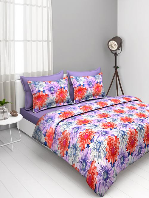 double bed polycotton bedsheet with 2 pillow covers - 16216460 - Very Small Image - 1