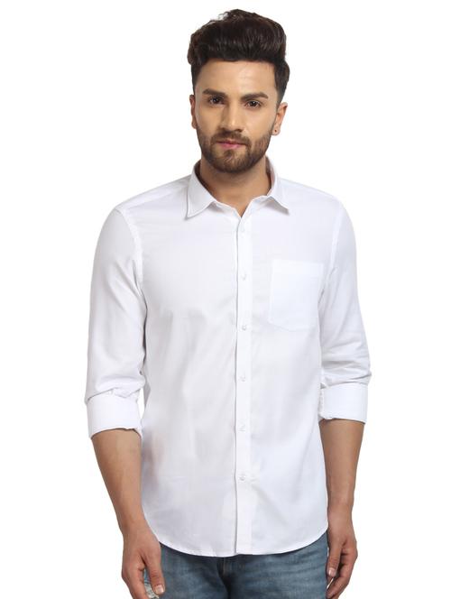 white solid casual shirt - 16217503 - Very Small Image - 1