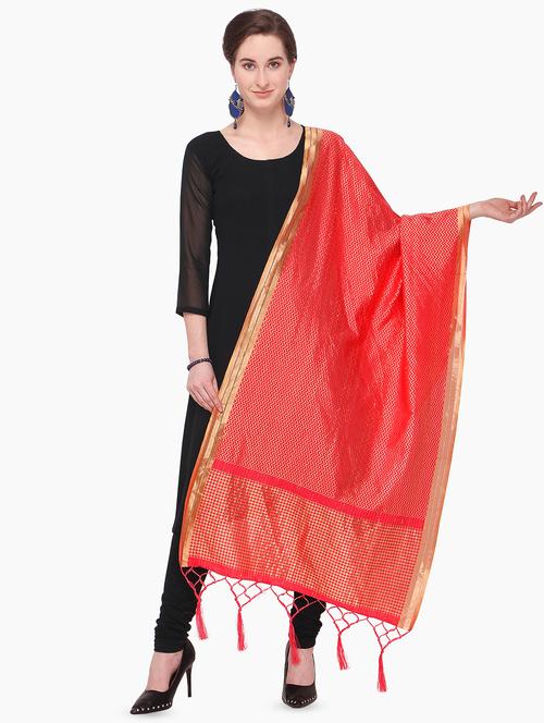 self-design woven dupatta with fringes - 16217656 - Very Small Image - 1