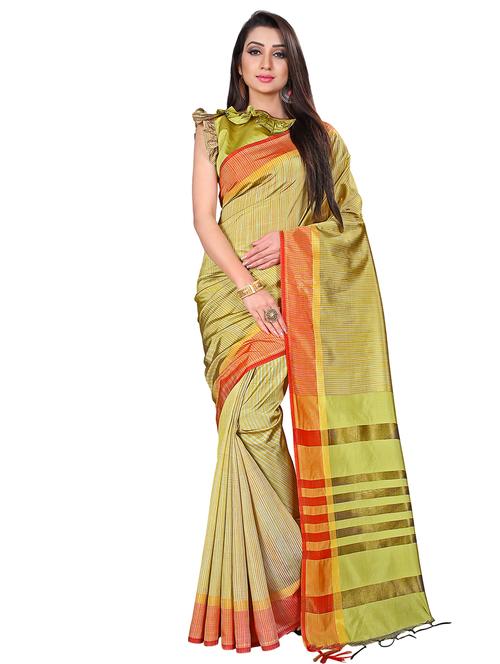 zari border tussar saree with blouse - 16217772 - Very Small Image - 1