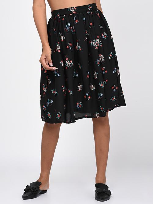 high rise floral flared skirt - 16217811 - Very Small Image - 1
