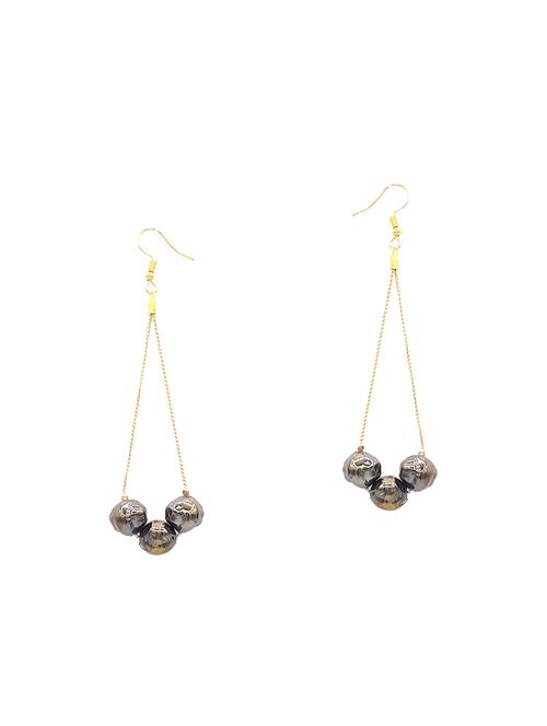 gold metal drop earring - 16218189 - Very Small Image - 1