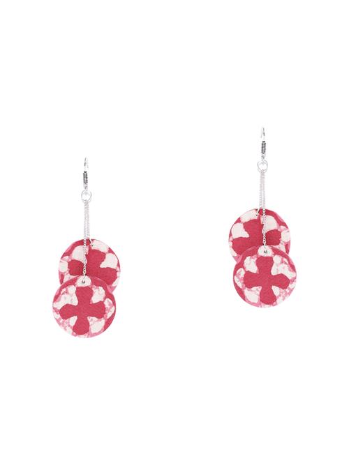 red cotton drop earring - 16218369 - Very Small Image - 1