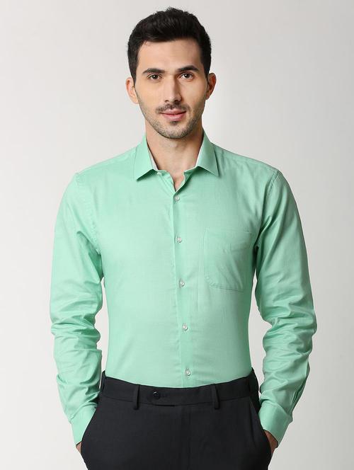 green solid formal shirt - 16218659 - Very Small Image - 1