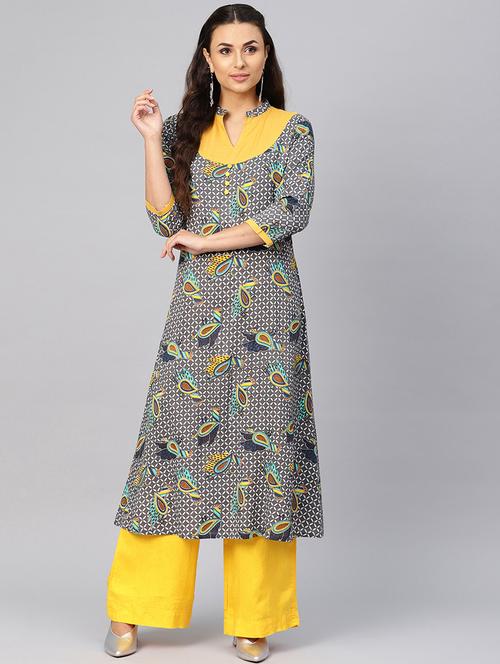 conversational a-line kurta - 16218864 - Very Small Image - 1