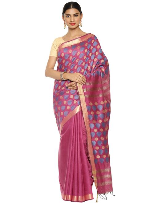 magenta silk bhagalpuri saree - 16218907 - Very Small Image - 1