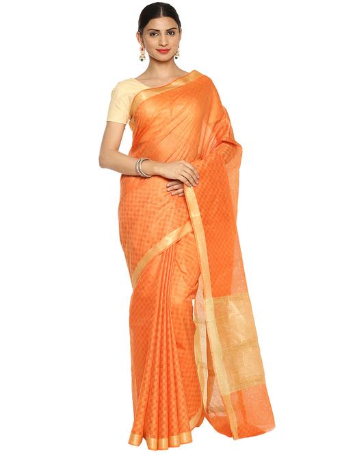 orange silk bhagalpuri saree - 16218910 - Very Small Image - 1