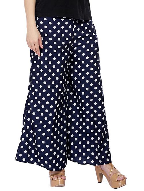 high rise polka dots flared palazzo - 16219846 - Very Small Image - 1