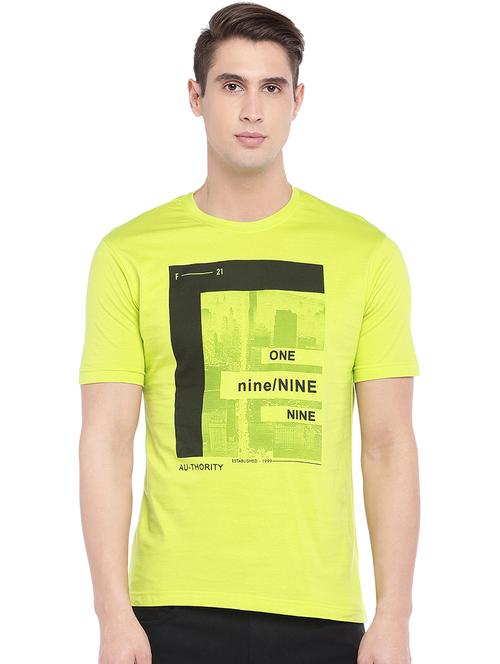 yellow chest print t-shirt - 16220214 - Very Small Image - 1