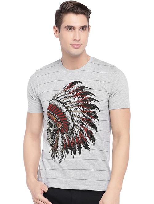 grey front print t-shirt - 16220222 - Very Small Image - 1