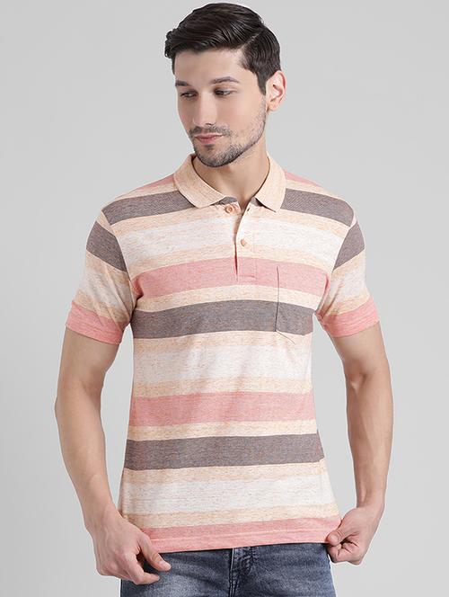 orange striped polo t-shirt - 16220412 - Very Small Image - 1