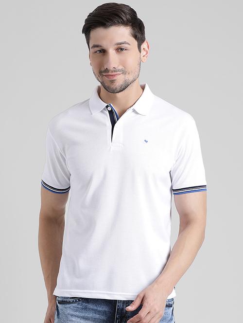 white solid polo t-shirt - 16220466 - Very Small Image - 1