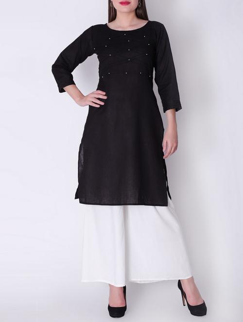 embellished straight kurta - 16221024 - Very Small Image - 1