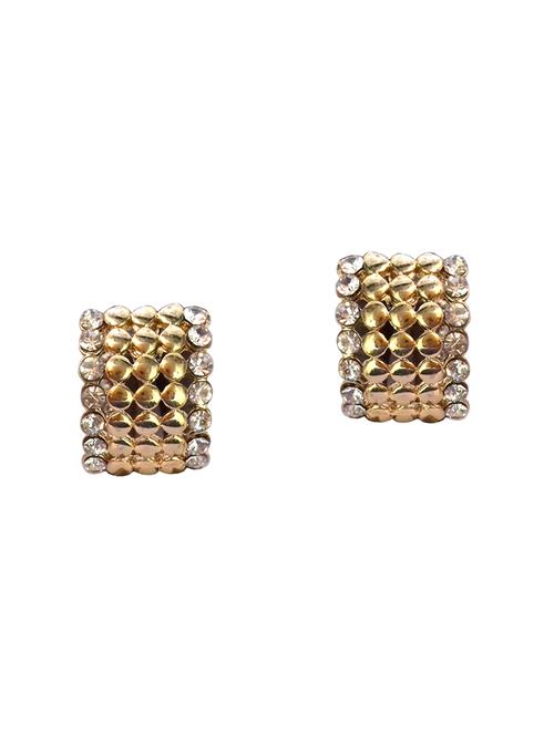 gold metal studs earrings - 16221288 - Very Small Image - 1