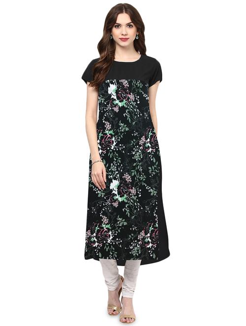digital floral printed straight kurta - 16221407 - Very Small Image - 1
