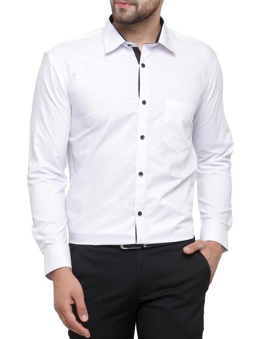 white solid formal shirt - 16221492 - Very Small Image - 1