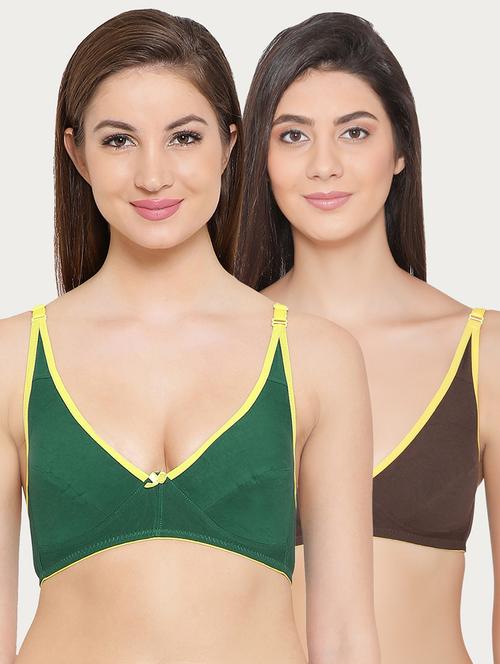 set of 2 contrast bow patch bra - 16221894 - Very Small Image - 1