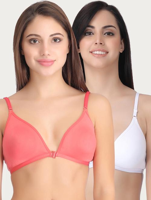 set of 2 lace detail front open bra - 16221899 - Very Small Image - 1