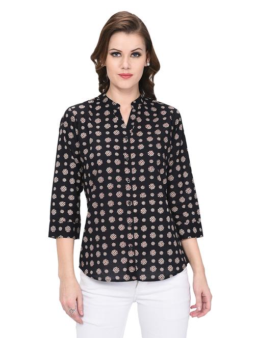 curved hem floral shirt - 16222239 - Very Small Image - 1