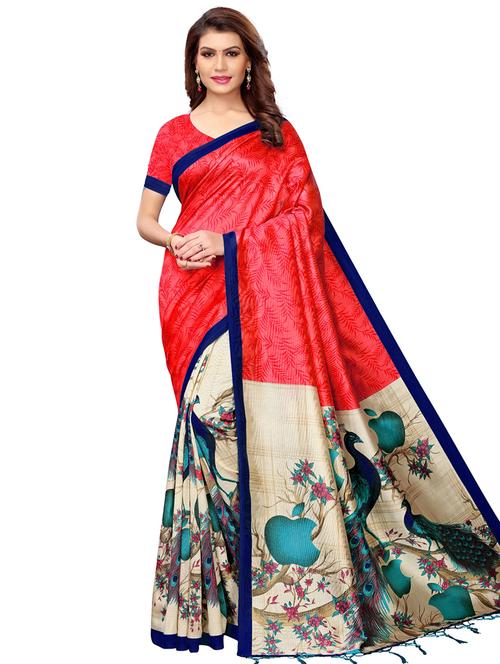half & half bhagalpuri saree with blouse - 16222529 - Very Small Image - 1
