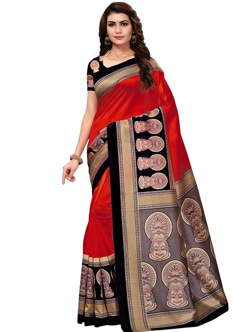 kalamkari printed bhagalpuri saree with blouse - 16222544 - Very Small Image - 1
