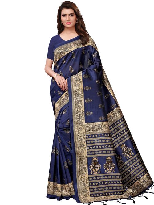 kalamkari printed bhagalpuri saree with blouse - 16222553 - Very Small Image - 1