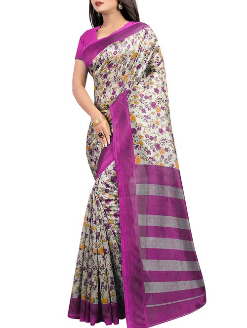 floral printed bhagalpuri saree with blouse - 16222555 - Very Small Image - 1