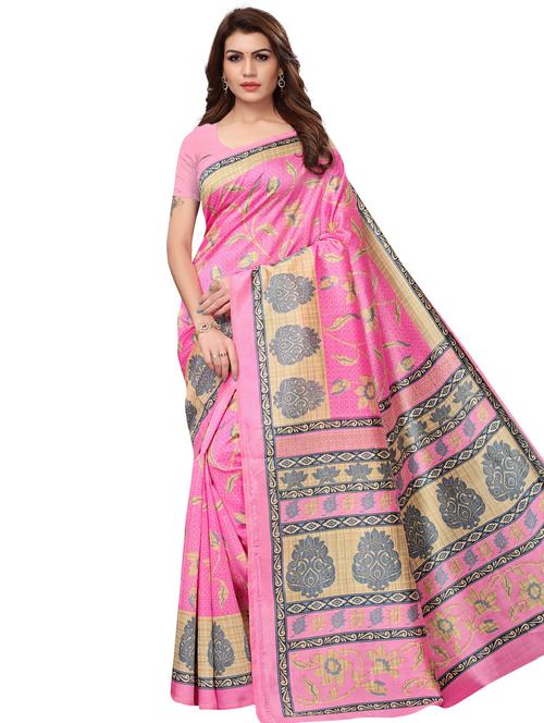 floral printed bhagalpuri saree with blouse - 16222557 - Very Small Image - 1