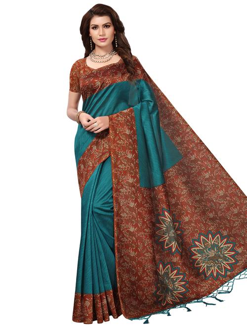 floral bhagalpuri saree with blouse - 16222594 - Very Small Image - 1