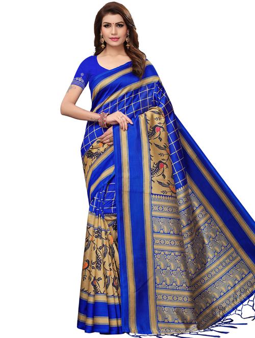 conversational bhagalpuri saree with blouse - 16222609 - Very Small Image - 1