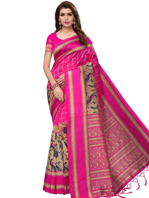 conversational bhagalpuri saree with blouse - 16222611 - Very Small Image - 1