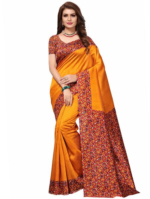 floral bhagalpuri saree with blouse - 16222613 - Very Small Image - 1
