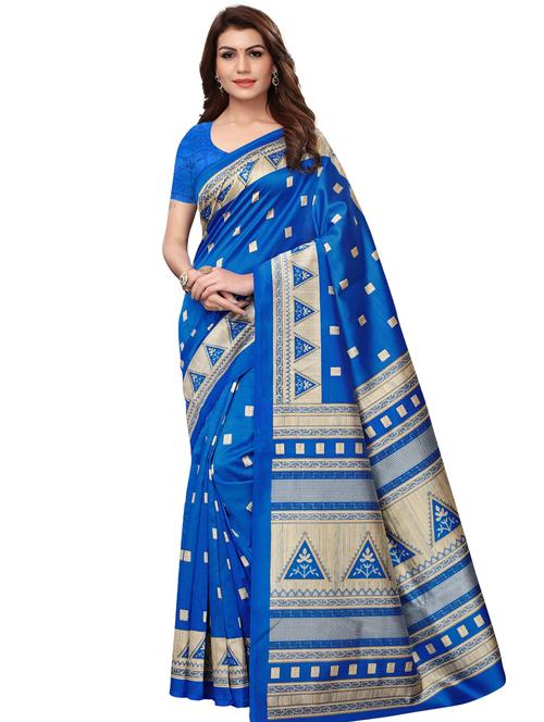 printed bhagalpuri saree with blouse - 16222619 - Very Small Image - 1