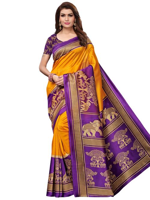 printed bhagalpuri saree with blouse - 16222621 - Very Small Image - 1