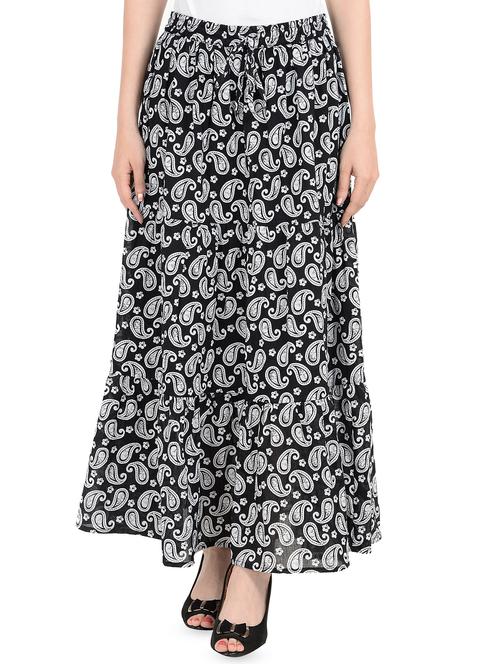 drawstring paisley long skirt - 16222685 - Very Small Image - 1