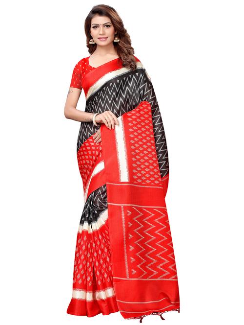 chevron ikat printed saree - 16222827 - Very Small Image - 1