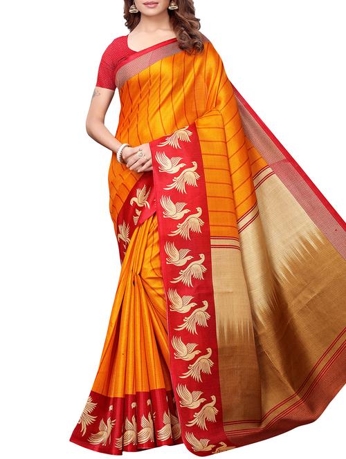 striped printed saree - 16222832 - Very Small Image - 1