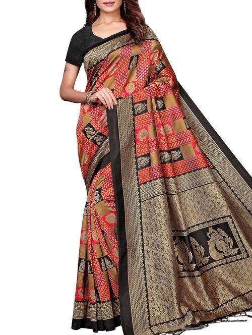 paisley checkered printed saree - 16222859 - Very Small Image - 1