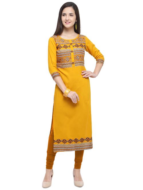 printed straight kurta - 16225689 - Very Small Image - 1