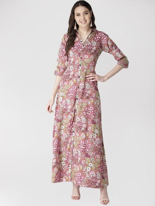 button up floral maxi dress - 16225827 - Very Small Image - 1