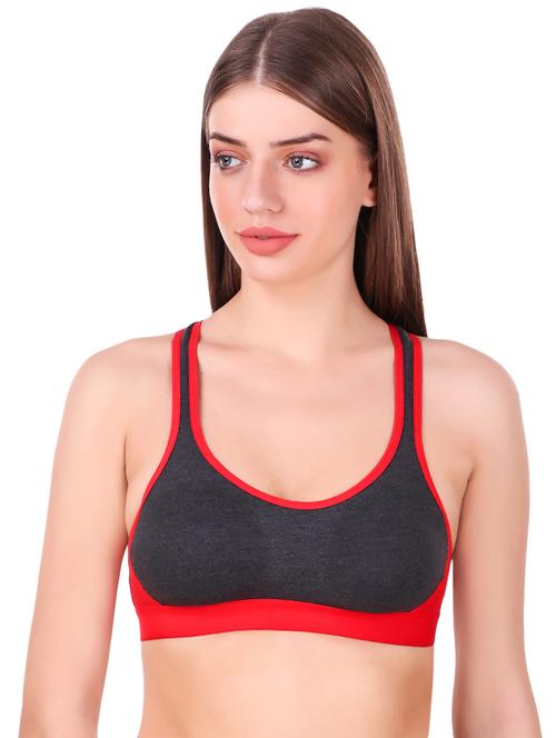 racer back color block sports bra - 16225970 - Very Small Image - 1