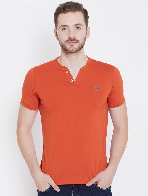 orange solid tshirt - 16226008 - Very Small Image - 1