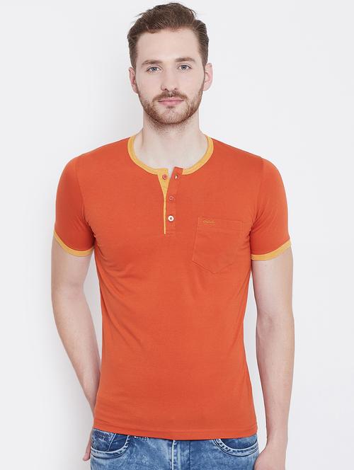orange solid tshirt - 16226014 - Very Small Image - 1