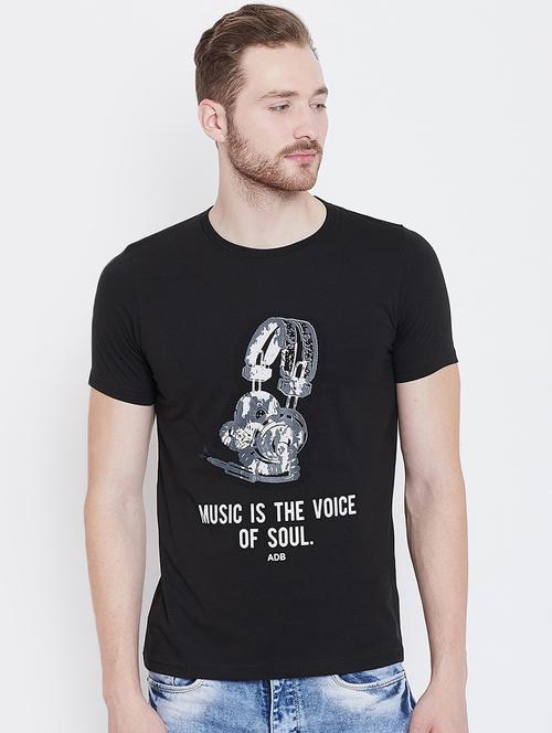 black music print tshirt - 16226054 - Very Small Image - 1
